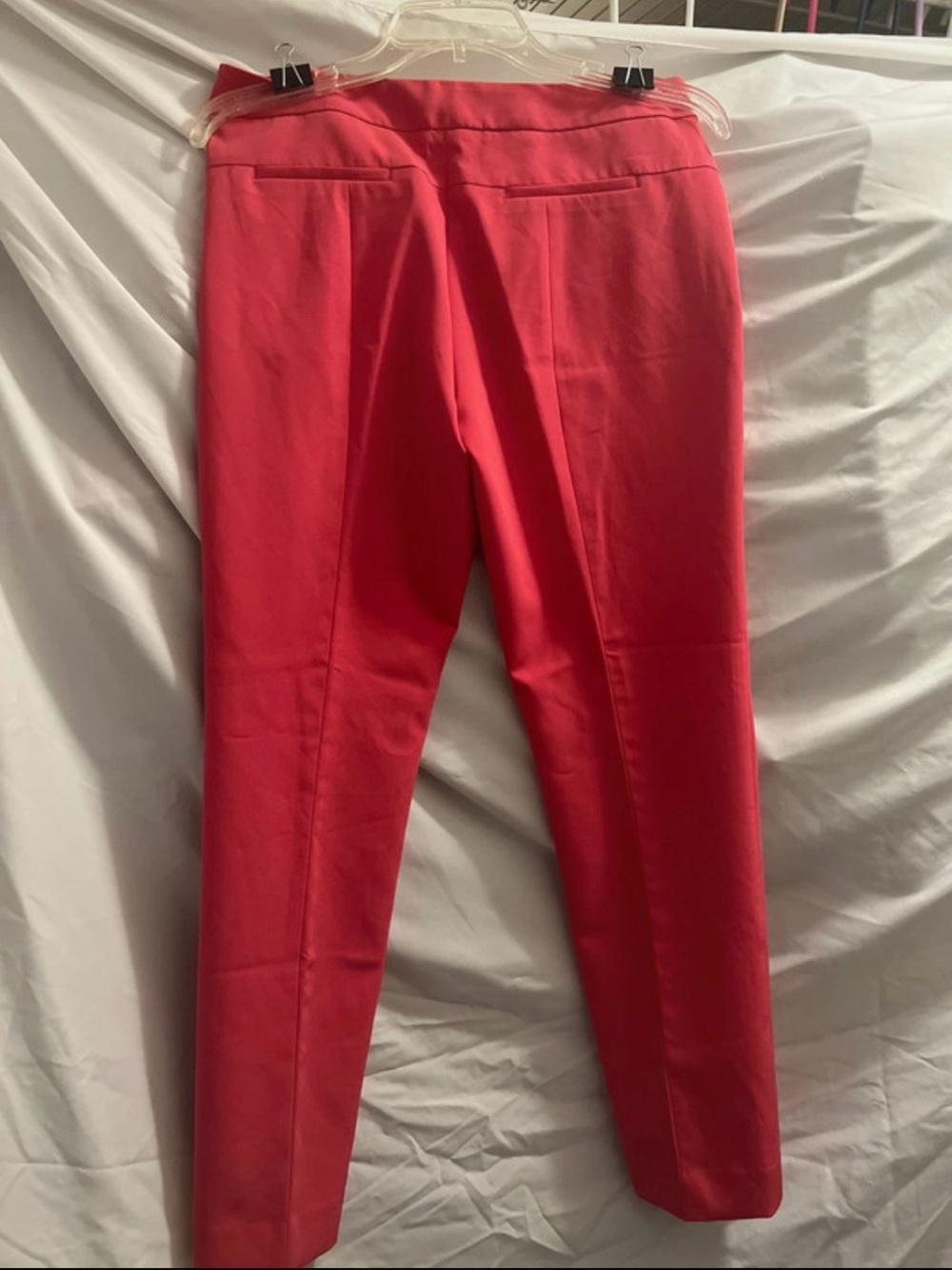 Adrianna Papell Coral-Red Tailored Ponte Trousers